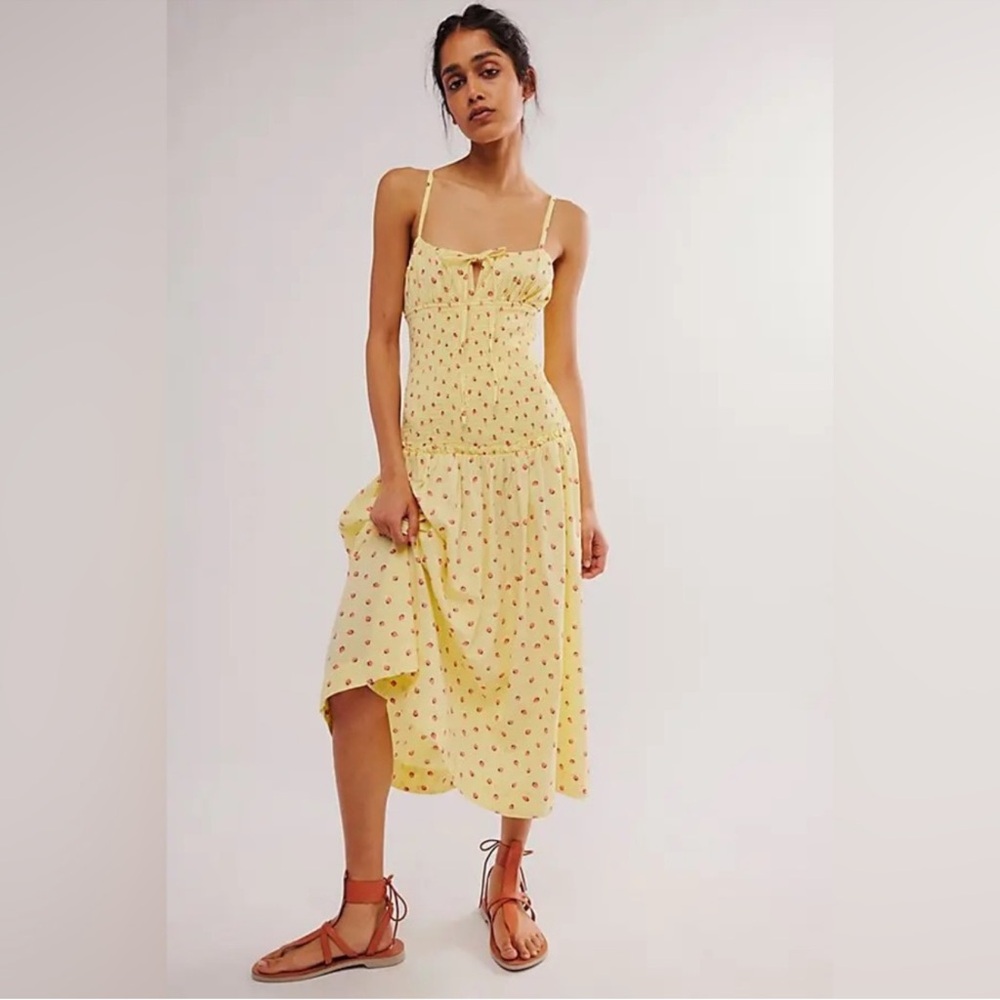 Free People Lavender Daze Dress Yellow Medium
